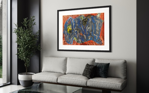 Totoy Zamudio – 15, óleo sobre papel 142 × 110 cm, disponible en Galería Artemarco